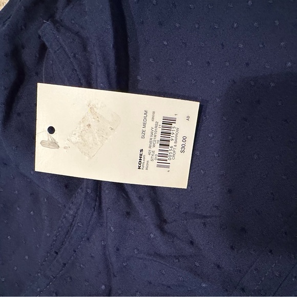 NWT Croft & Barrow Dark Blue Sleeveless Blouse - Picture 4 of 5